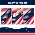 2 Pack Patriotic Tablecloths, Patriotic Decorations 54" x 108" Disposable American Flag Tablecloths for Event, alternate view