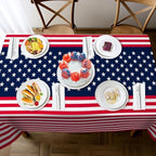 2 Pack Patriotic Tablecloths, Patriotic Decorations 54" x 108" Disposable American Flag Tablecloths for Event, alternate view