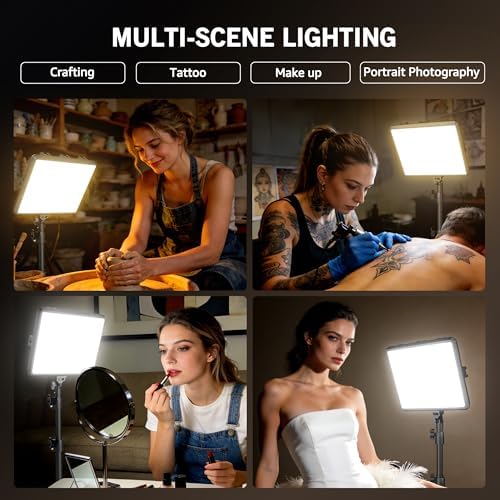 2-Pack Photography Lighting Kit, NiceVeedi 25W LED Video Light Kit, 2900-7000K Dimmable Studio Light with Tripod, alternate