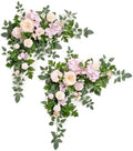 2 Pack Pink Floral Garland Wedding Arch Flowers