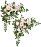2 Pack Pink Floral Garland Wedding Arch Flowers