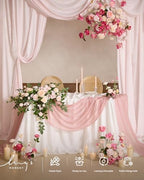 2 Pack Pink Floral Garland Wedding Arch Flowers, alternate view 6
