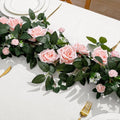 2 Pack Pink Rose Garland, 11.2 Ft Artificial Flower Vines for Decor in Pink