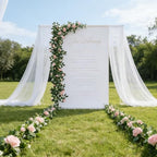 2 Pack Pink Rose Garland, 11.2 Ft Artificial Flower Vines for Decor in Pink, alternate view 4