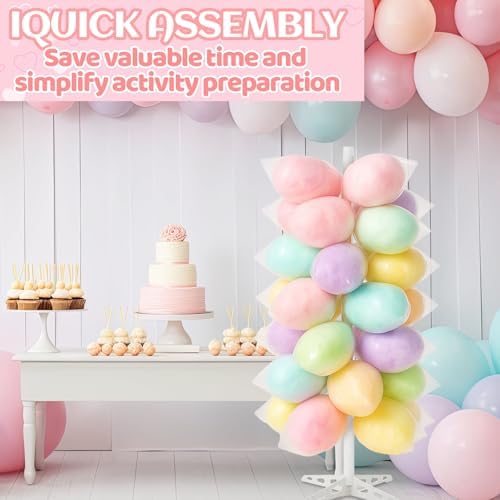 2 Pack Plastic Cotton Candy Stand 5.25 ft Tall Cake Pop Stand with 48 Holes Adjustable Cotton Candy Floor, alternate view 5