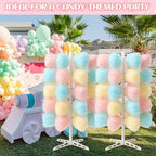 2 Pack Plastic Cotton Candy Stand 5.25 ft Tall Cake Pop Stand with 48 Holes Adjustable Cotton Candy Floor, alternate view 7