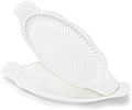2 Pack Porcelain Oval Serving Platters, 14 Inch Large Embossed White Serving Plates for Entertaining, Oven Safe