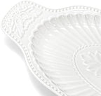 2 Pack Porcelain Oval Serving Platters, 14 Inch Large Embossed White Serving Plates for Entertaining, Oven Safe, alternate