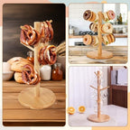 2 Pack Pretzel Stand, 13.4" Large Bamboo Pretzel Holder Stand, Tree-Shaped Display for Oktoberfest Party, alternate view 3