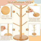 2 Pack Pretzel Stand, 13.4" Large Bamboo Pretzel Holder Stand, Tree-Shaped Display for Oktoberfest Party, alternate view 4