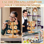 2 Pack Pretzel Stand, 13.4" Large Bamboo Pretzel Holder Stand, Tree-Shaped Display for Oktoberfest Party, alternate view 5