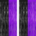 2 Pack Purple Black Halloween Foil Curtain Streamer Decorations