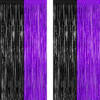 2 Pack Purple Black Halloween Foil Curtain Streamer Decorations
