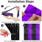 2 Pack Purple Black Halloween Foil Curtain Streamer Decorations, alternate view 3