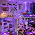 2 Pack Purple Fairy Lights Battery Operated, Total 400LED 132ft, alternate view 5
