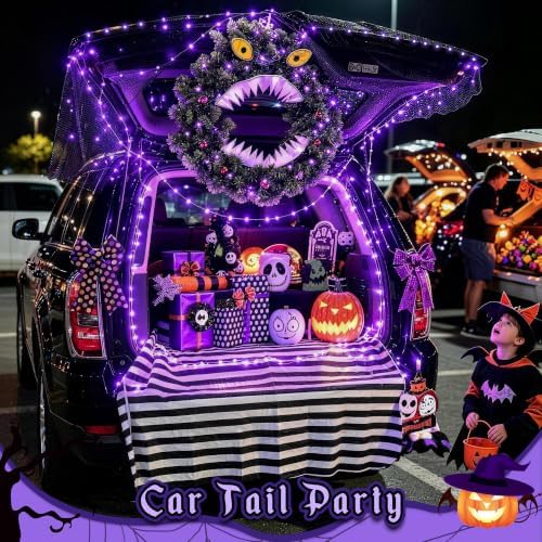2 Pack Purple Fairy Lights Battery Operated, Total 400LED 132ft, alternate view 6