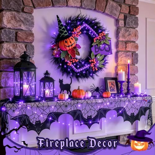 2 Pack Purple Fairy Lights Battery Operated, Total 400LED 132ft, alternate view 7