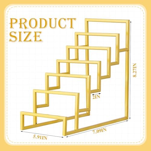2 Pack Purse Organizer for Closet 6 Layer Gold Display Stand in Gold, alternate view 2