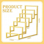 2 Pack Purse Organizer for Closet 6 Layer Gold Display Stand in Gold, alternate view 2