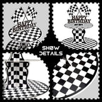 2 Pack Race Car Cupcake Stand Birthday Party Supplies, Two Fast Decorations in Colorful, alternate view 4