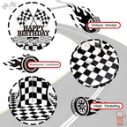 2 Pack Race Car Cupcake Stand Birthday Party Supplies, Two Fast Decorations in Colorful, alternate view 6