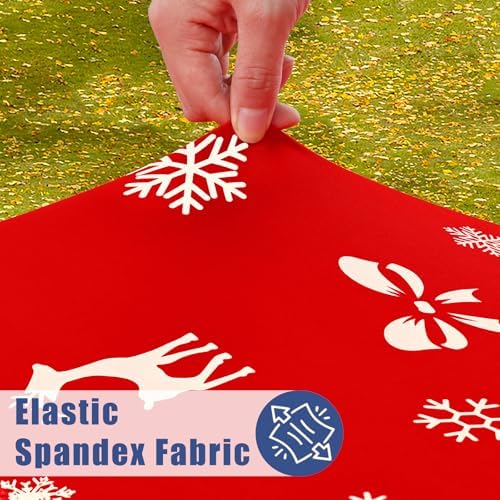 2 Pack Rectangle Spandex 6FT Elastic Fitted Christmas Tablecloth, alternate view 2
