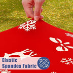 2 Pack Rectangle Spandex 6FT Elastic Fitted Christmas Tablecloth, alternate view 2