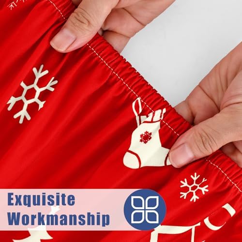 2 Pack Rectangle Spandex 6FT Elastic Fitted Christmas Tablecloth, alternate view 4