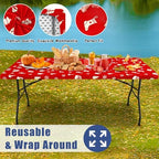 2 Pack Rectangle Spandex 6FT Elastic Fitted Christmas Tablecloth, alternate view 5