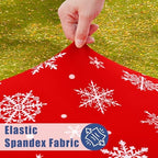 2 Pack Rectangle Spandex 8FT Elastic Fitted Christmas Tablecloth, alternate view 2