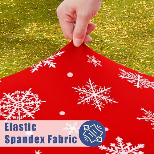 2 Pack Rectangle Spandex 8FT Elastic Fitted Christmas Tablecloth, alternate view 2