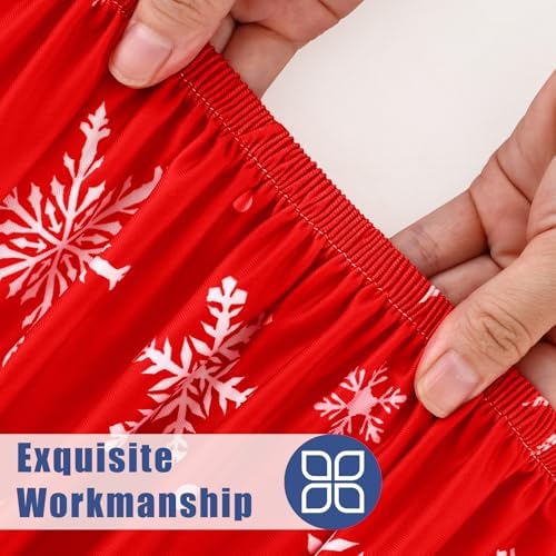2 Pack Rectangle Spandex 8FT Elastic Fitted Christmas Tablecloth, alternate view 4