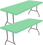 2 Pack Rectangle Spandex Fitted Table Cloth, 4FT Elastic Tablecloth