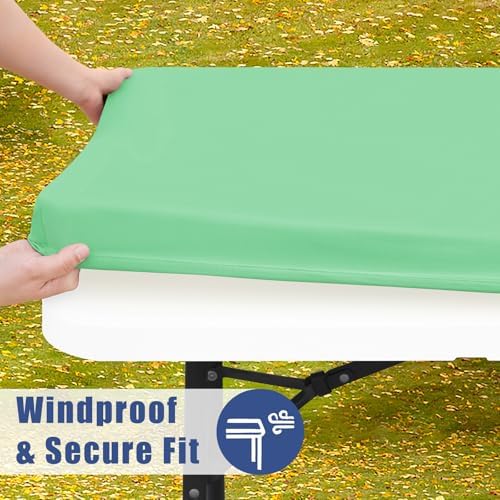 2 Pack Rectangle Spandex Fitted Table Cloth, 4FT Elastic Tablecloth, alternate view 3