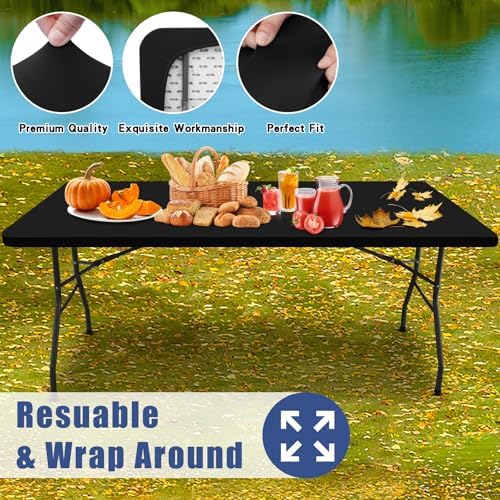 2 Pack Rectangle Spandex Fitted Table Cloth, Elastic Tablecloth, alternate view 5