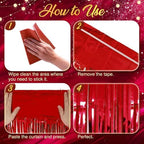 2 Pack Red Fringe Backdrop, 3.2x8.2ft Shining Foil Tinsel Curtains, Birthday Party Decorations Door Streamers, alternate view