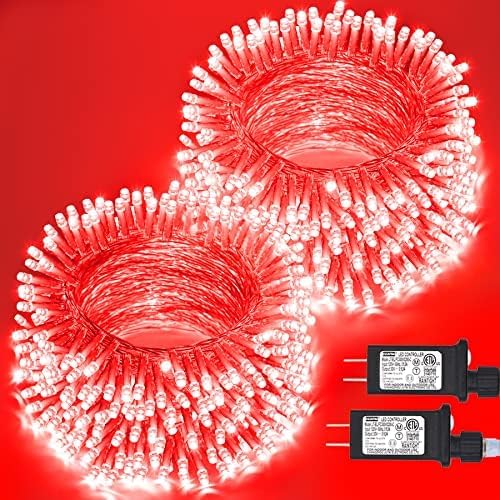 2 Pack Red Halloween Lights Indoor, 100 LED 33FT Red String Lights