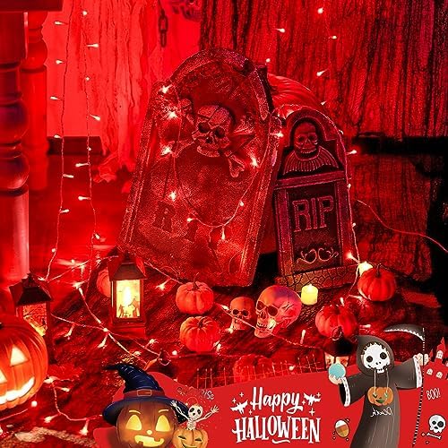 2 Pack Red Halloween Lights Indoor, 100 LED 33FT Red String Lights, alternate view 4