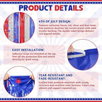 2 Pack Red Silver Blue Foil Curtain Streamer Decorations in 4th of July, alternate view 3