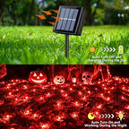 2 Pack Red Solar Halloween Lights, Each 33ft 100 LED Solar String Lights Outdoor Waterproof, 8 Modes Solar, alternate view 4
