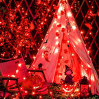 2 Pack Red Solar Halloween Lights, Each 33ft 100 LED Solar String Lights Outdoor Waterproof, 8 Modes Solar, alternate view 6
