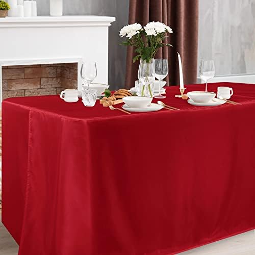 2 Pack Red Table Cloths for 4 FT Standard Folding Tables in 4FT | 2 Pack in Red, alternate view 2