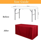 2 Pack Red Table Cloths for 4 FT Standard Folding Tables in 4FT | 2 Pack in Red, alternate view 3