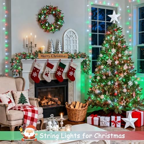 2 Pack Red White and Green Christmas Lights Battery Operated, alternate view 2