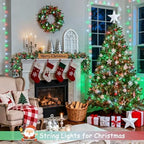 2 Pack Red White and Green Christmas Lights Battery Operated, alternate view 2
