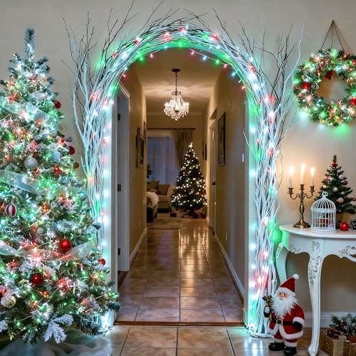 2 Pack Red White and Green Christmas Lights Battery Operated, alternate view 3