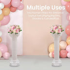 2-Pack Roman Column Wedding Pillars, White Pedestal Stands for Ceremony, alternate view 5