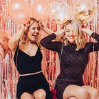 2 Pack Rose Gold Backdrop Birthday Decorations Foil Curtain Bachelorette Party Decor Rose Gold Decor Party, alternate view 2