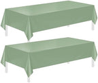 2 Pack Sage Green Tablecloths,54"x108" Plastic Table Cloth Disposable for Rectangle Tables, Sage Green Table