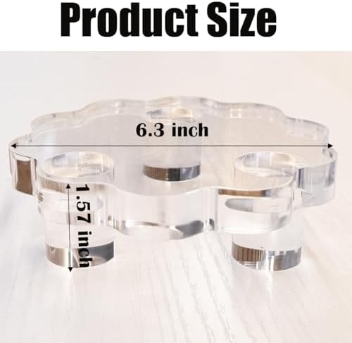 2 Pack Scalloped Acrylic Risers for Diaplay, Thick Clear Pedestal Stands Candle Tray Riser, Double as Tabletop, alternate
